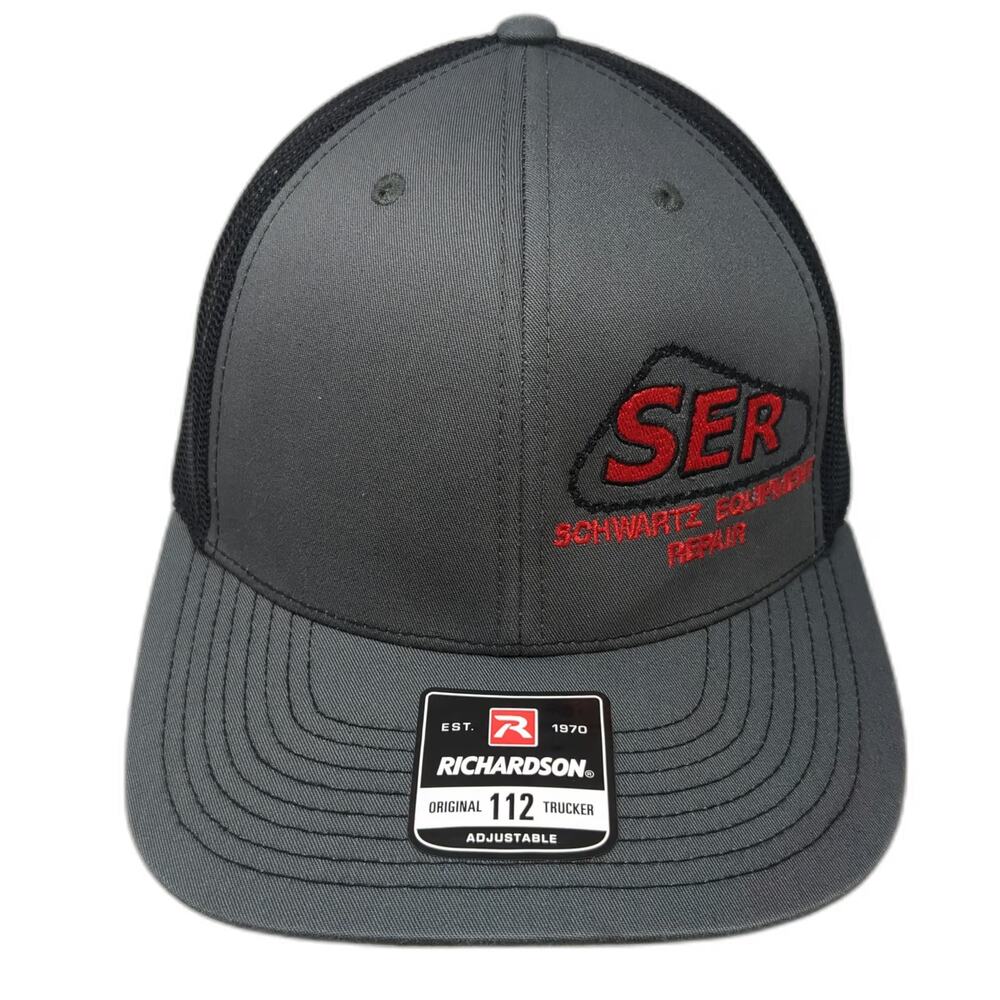 Richardson Trucker Hat Gray One Size 112 Mesh Snapback Schwartz Equipment Repair